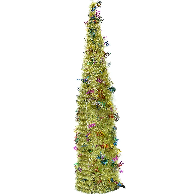 

Hot Sale Christmas Tree Decoration Simulation Christmas Tree Plastic Stand Shiny Holly Leaves Green Tree With Reflective Sequins