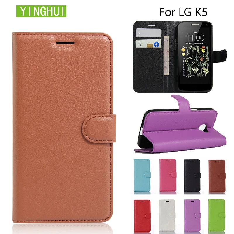 YINGHUI phone case cover For LG K5 lg k5 Luxury Leather Wallet Stand