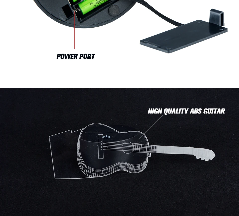 USB 3D Guitar LED Night Light With 17 Key Remote Controller (10)