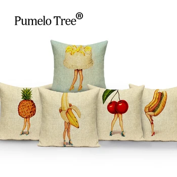 

New Decorative seat car cotton Home colorful hot Square soft Cushion Cover cute fruit family warm fresh suit almohada L(235)