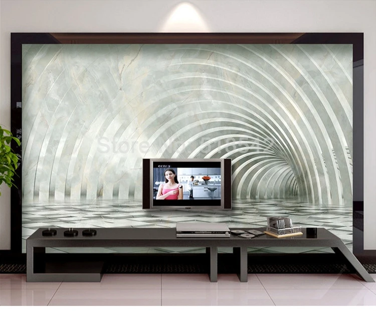 Пользовательские фото обои Мрамор текстура 3D стереоскопический пространства украшение Фреска Гостиная ТВ Задний план стены Papel де Parede 3D