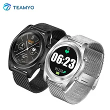 Teamyo портативный смарт-Браслет фитнес-трекер Браслет ip68 кровяное давление кожаный стальной умный Браслет носимые устройства