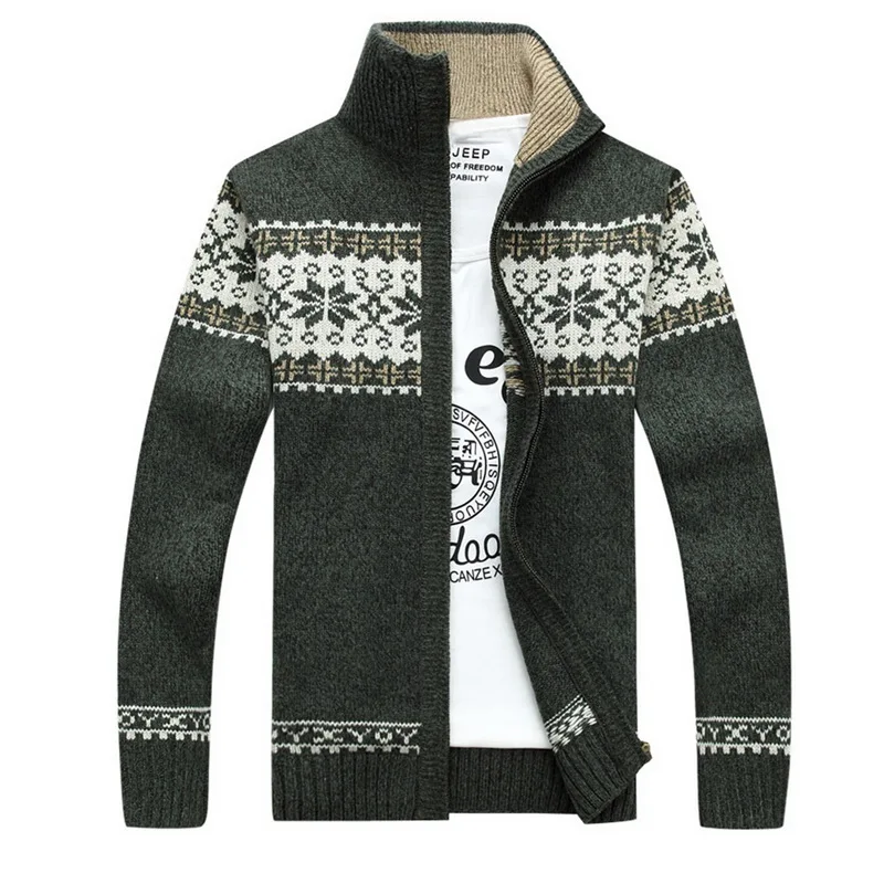 

CALOFE Winter Men's Sweaters Knit Long Sleeve Zip Men's Sports Running Sweaters Male Slim Cardigan Sweaters 2018