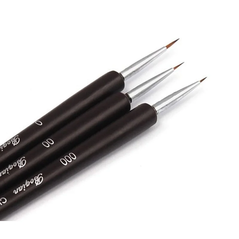 

3Pcs Black Handle Dotting Painting Drawing UV Gel Liner Polish Brush Tool Nail Art Pen Set Acrylic Nail Art Brush Sale Gift New