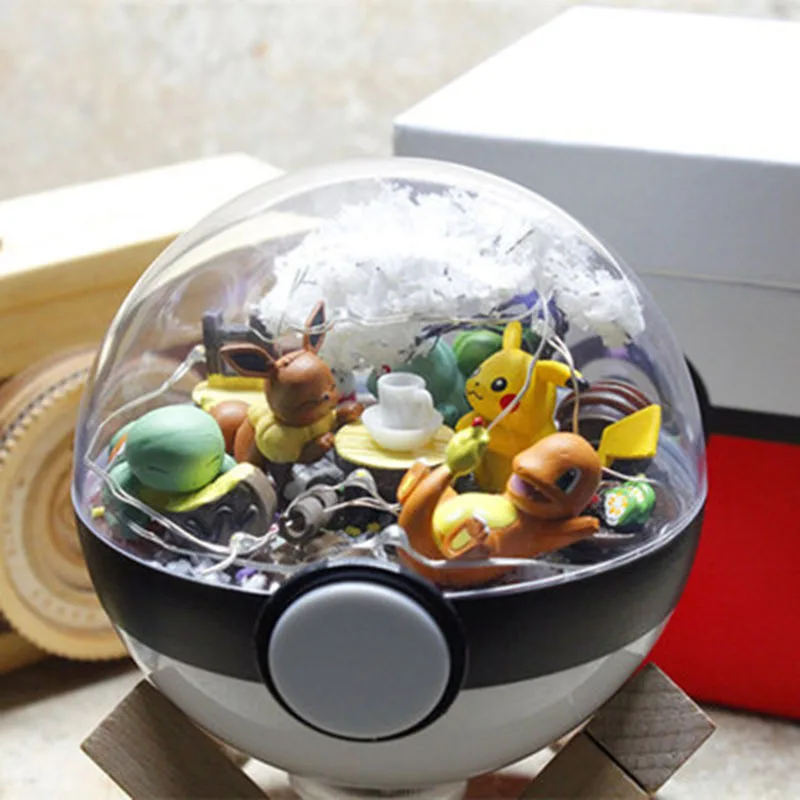Японское аниме Pokeball Монстр Пикачу Бульбазавр Ash's Squirtle Charmander DIY led набор Рождество Brinquedos подарок для детей