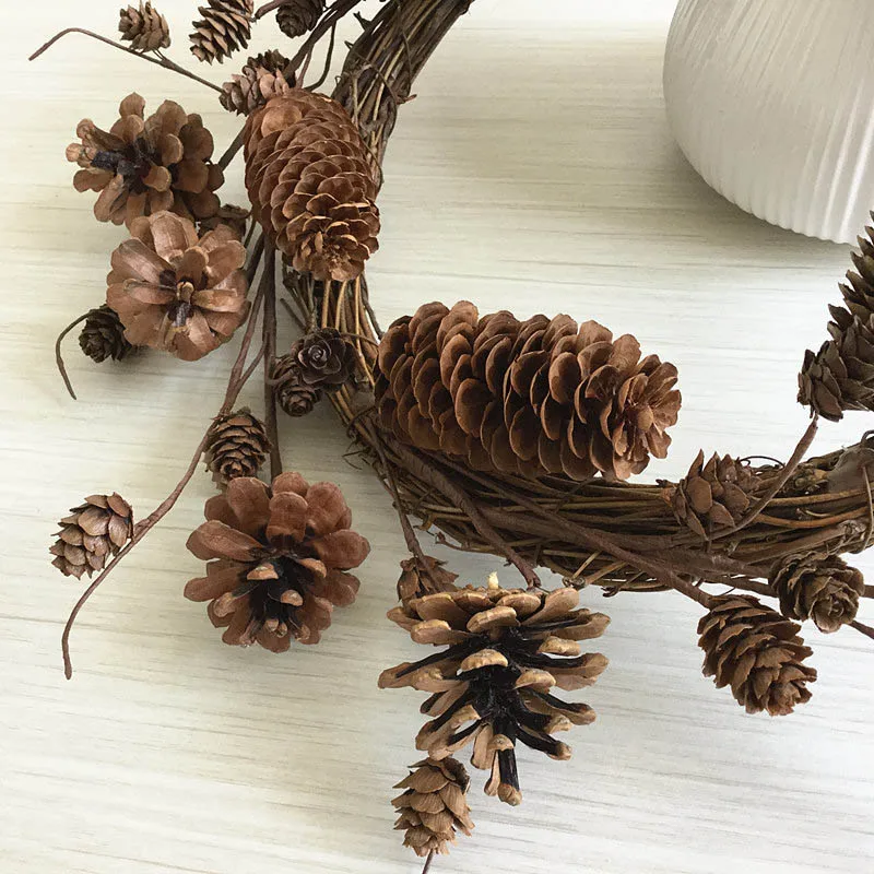 

Artificial Pinecone Garland Door Hanging Ornaments Christmas Wreath for Home Decor LO88
