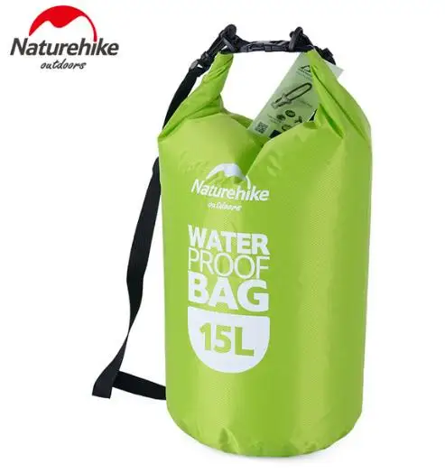 Naturehike открытый 2L 5L 15L 25L водонепроницаемая сумка, для плавания сухой мешок для хранения сухой мешок дорожный набор оборудования - Цвет: 15L Green