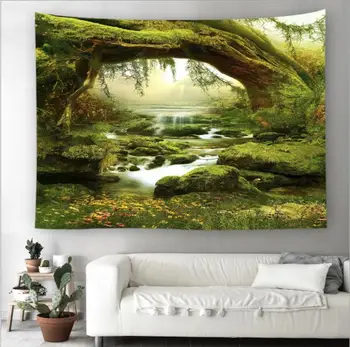 

Creative Forest Tapestry As if in the Forest Home Decor Tropical Trees 3D Decorative Wall Tapestry free delivery
