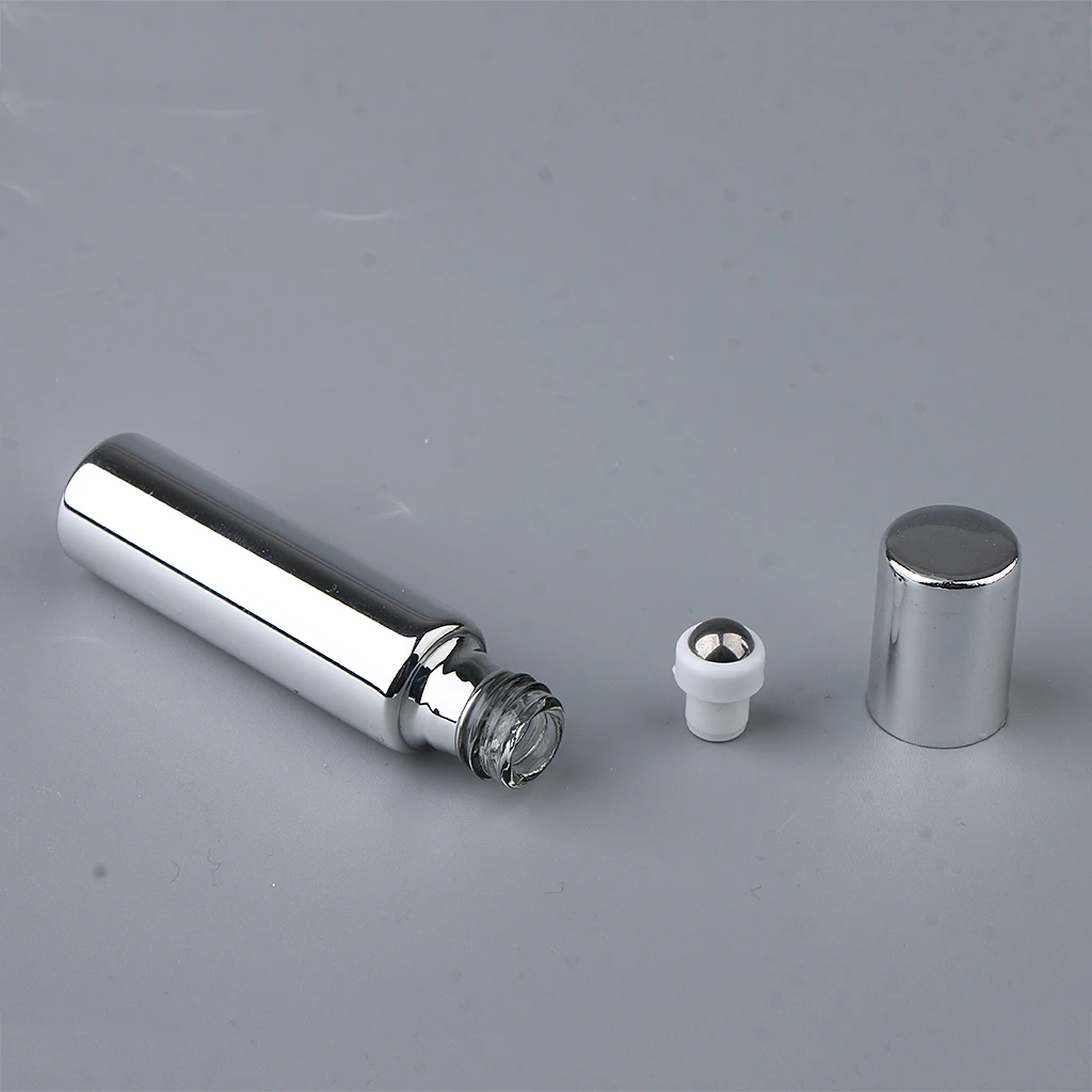 Wholesale Empty Storage Vials Roll-on Bottles w/steel roller balls for Essential Oils,Perfume or Other Liquids Oils (5Pcs,10 mL)