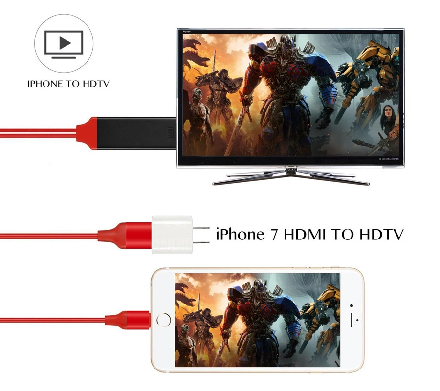 8 pin к HDTV 1080 P Дисплей HDMI AV Кабель-адаптер для iPhone X 8 8 Plus7 7plus 6 6s 5S iPad Поддержка IOS 10,3