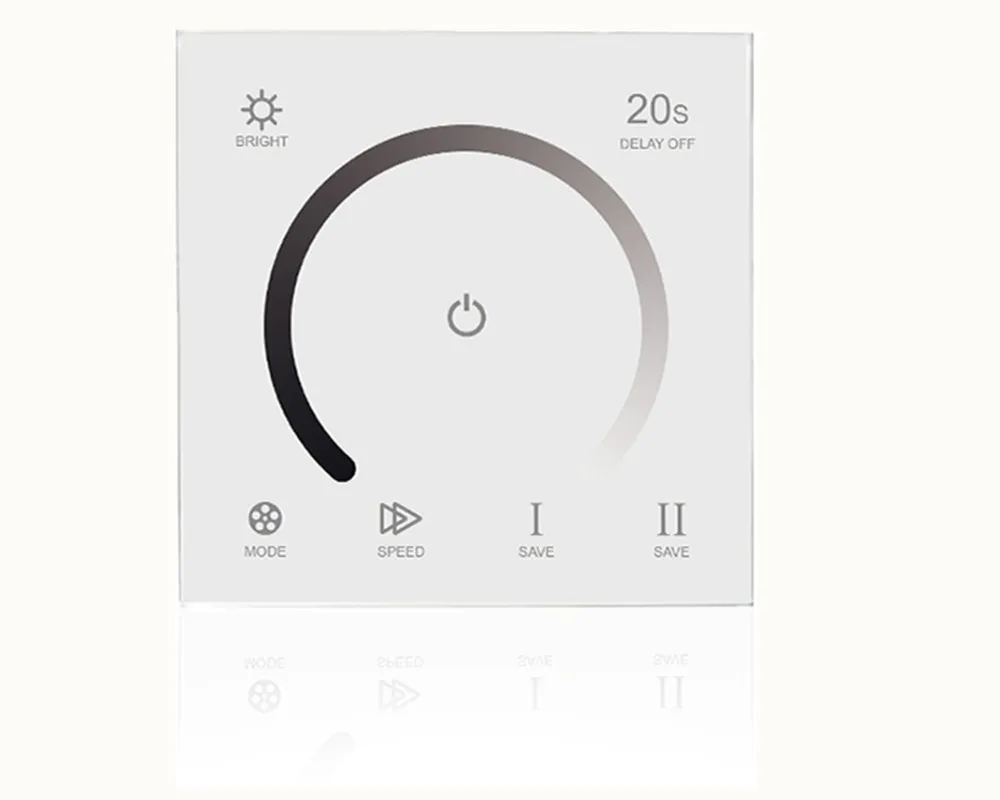 

12V 24V Newest European standard single color touch panel dimmer controller white Home Wall Light Switch For LED Strip Tape