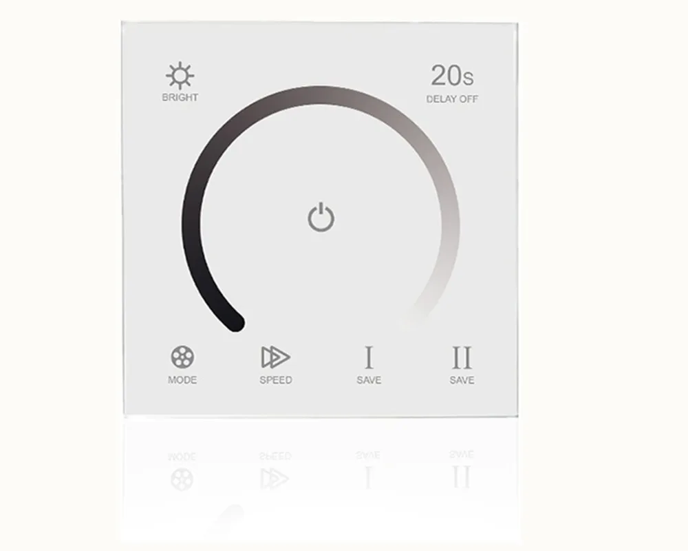 В 12 В в 24 новейший европейский стандарт один цвет Сенсорная панель диммер контроллер Белый Домашний настенный выключатель света для