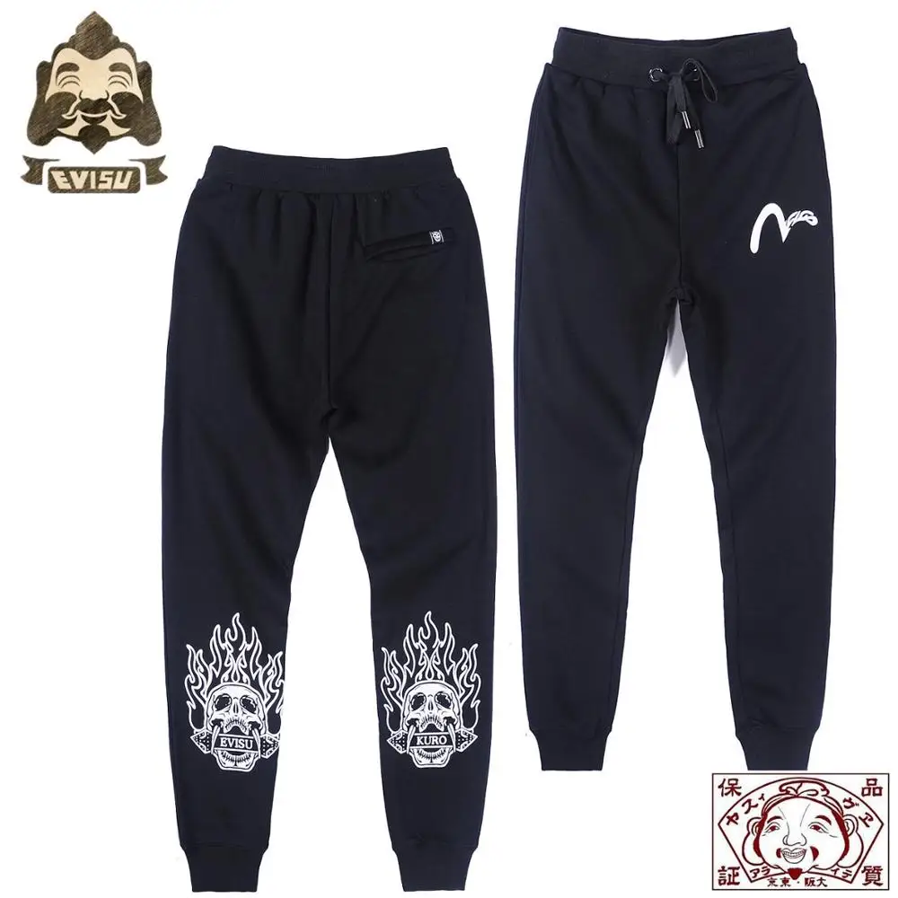 Уличный бренд Evisu универсальные хлопковые теплые дышащие мужские брюки спортивные брюки повседневные мужские брюки шорты 702