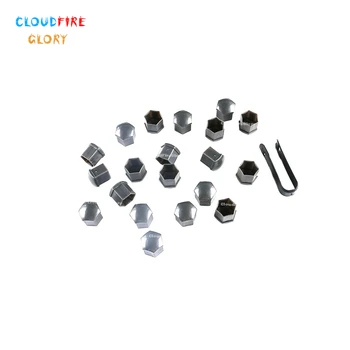 

CloudFireGlory 20x Car Styling Wheel Nut Protection Auto Hub Screw Bolt Head Cover Tire Protector 19mm Gray +Remover Tool