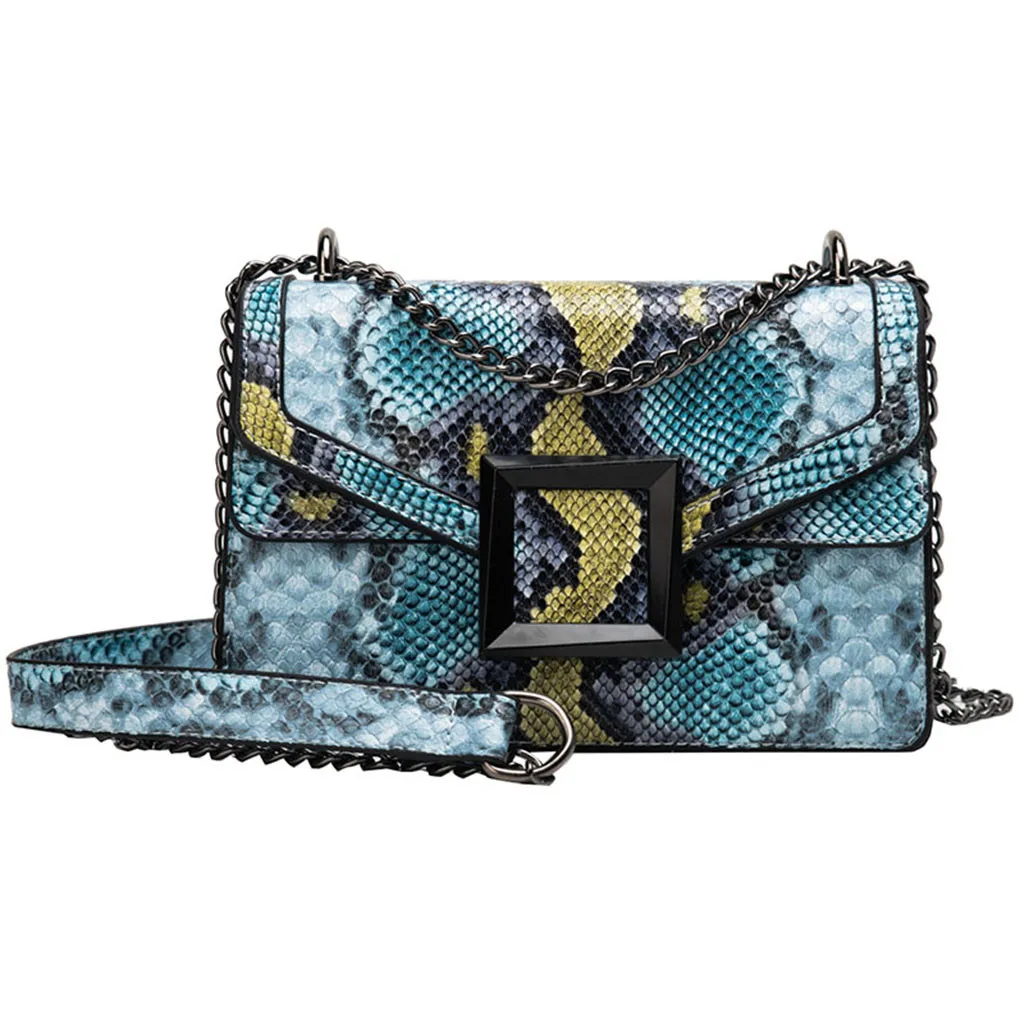 

Women's Bag Snake Print Shoulder Bag Vintage Crossbody Women's Shoulder Bag bolsos mujer handbag de marca famosa 2019 704#40