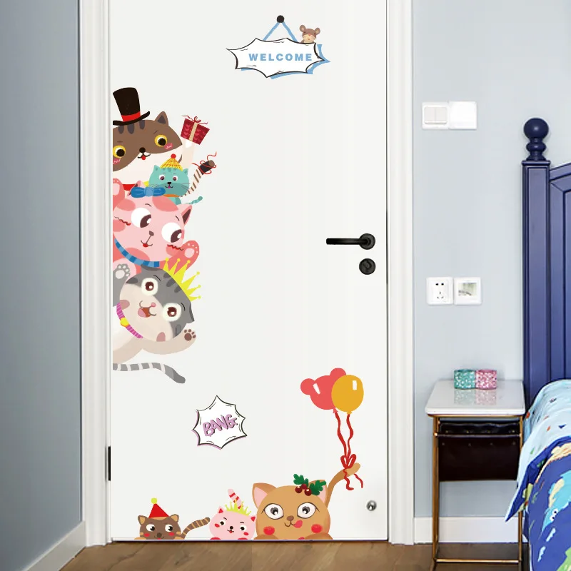 الكرتون القط الحيوانات ملصقات جدار DIY الأطفال جدارية الشارات للأطفال غرف الطفل خزانة غرفة النوم باب الديكور الكرتون القط الحيوانات ملصقات جدار DIY الأطفال جدارية الشارات للأطفال غرف الطفل خزانة غرفة النوم باب الديكور