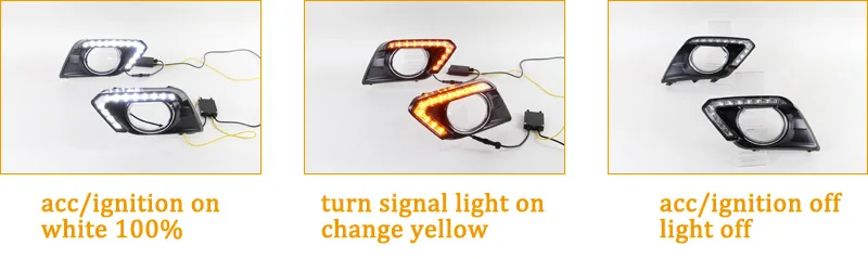 2 шт. светодиодный светильник дневного света для Nissan X-trail T32 желтый указатель поворота 12 В автомобиль DRL противотуманная фара украшение
