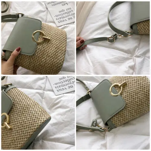 Women Straw Bag Woven Shoulder Tote Crossbody HandBag Messenger Summer Beach Bag Ladies Bucket For Women 2019 Shoulder Bag