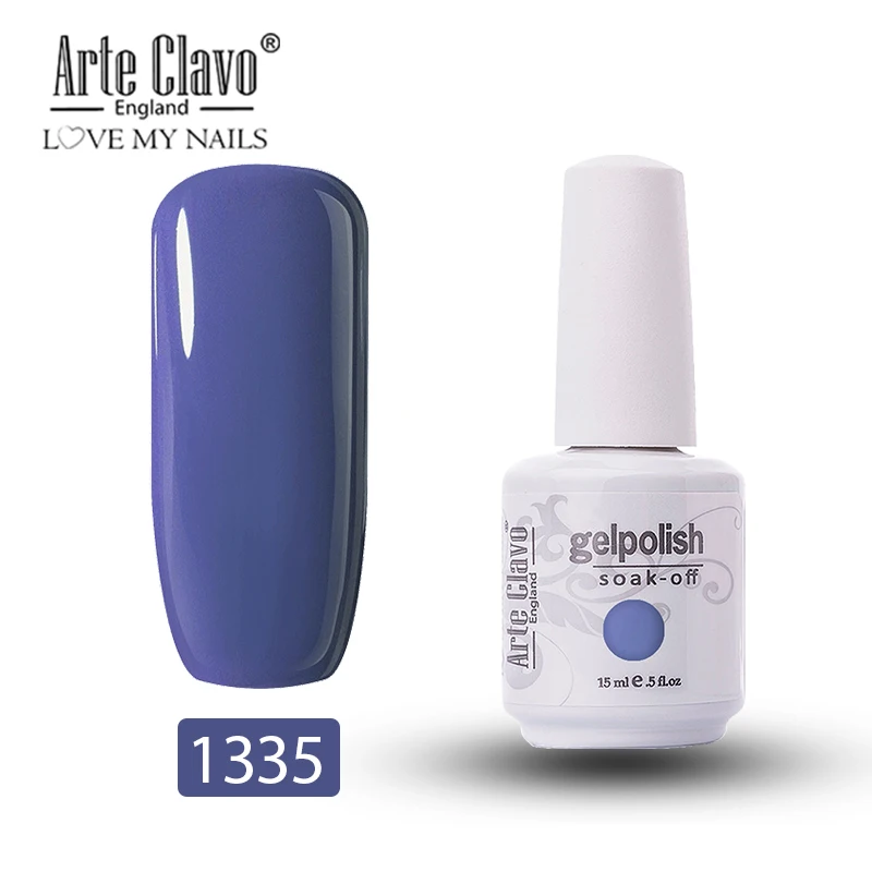 Arte Clavo Гель-лак для ногтей 15 мл замачиваемый УФ-Гель-лак 244 цветов Чистый Цвет Маникюр телесный розовый фиолетовый серый лак для ногтей - Цвет: 1335