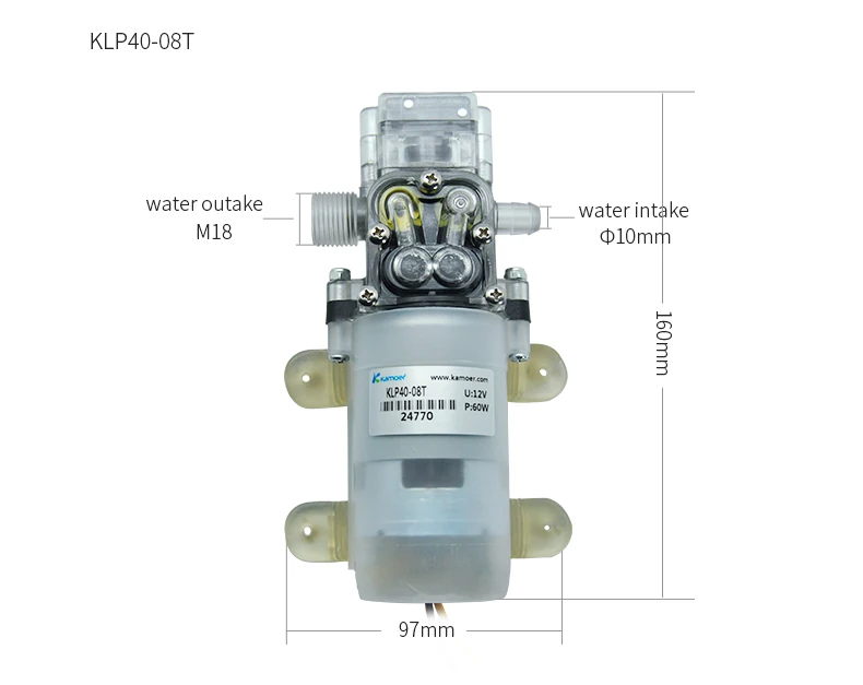 Kamoer KLP40 серия Micro милые мембранный Водяной насос 12 V, 4000 мл/мин