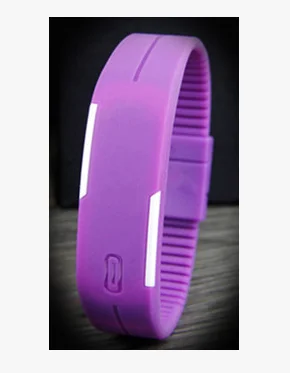 Яркие цвета, мужские женские наручные часы, силиконовый светодиодный браслет для детей, цифровые спортивные водонепроницаемые часы - Цвет: purple