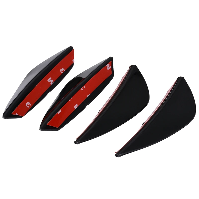 4 piezas de parachoques delantero del coche aletas de labio Canards divisor Kit de ajuste ABS parachoques delantero Spoiler piezas de Exterior del coche venta caliente