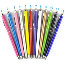 10000 шт низкая цена высокое качество мини металлическая емкостная ручка-стилус для телефона планшета ноутбука Встроенная шариковая ручка 2 в 1