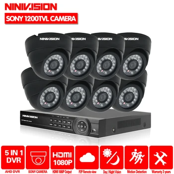 

NINIVISION 1080P HDMI DVR Kit 8CH AHD CCTV System 8PCS SONY 1200TVL Security Camera inoor Dome camera Surveillance DIY Kit