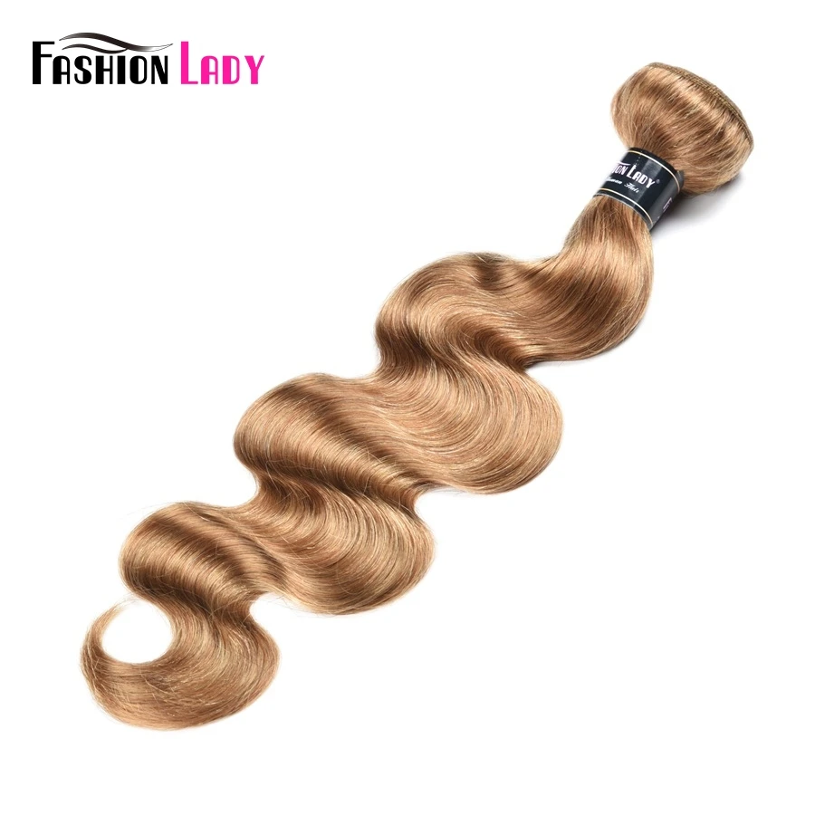 

Fashion Lady Pre-colored Indian Human Hair Body Wave Bundles Color 27# Dark Blonde Bundle Weave 1/3/4 Bundle Per Pack Non-remy