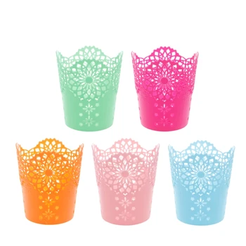 

Creative Hollow Flower Pencil Holder Office Organizer Stationery Pen Holder Sundry Storage Barrels Box Makeup Brush Holder