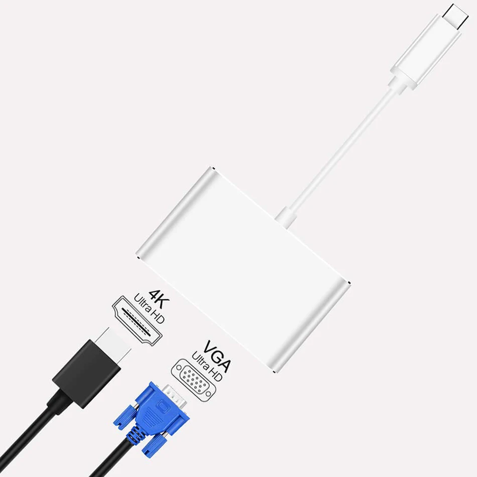 USBC к HDMI 4K 30 Hz VGA адаптер USB 3 1 Type C видео конвертеры для нового Macbook Pro/Chromebook Pix|Кабели