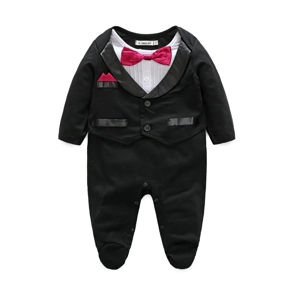 Baby Boy Rompers Gentleman Suit High Quality Exqusiste Long Sleeve Baby