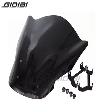 

For Yamaha MT-07 MT 07 Windscreen Wind Deflector Motorcycle Windshield Black Bracket Bolt Screws Double Bubble
