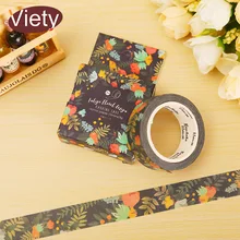 1.5cm*7m Blue Kam flowers washi tape DIY decoration scrapbooking planner masking tape adhesive tape label sticker stationery