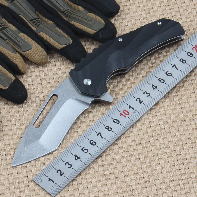 

BROUS folding blade knife camping hunting survival pocket tactical knife 440c steel G10 handle outdoor EDC tools