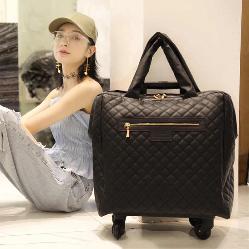 軽量で持ち運び可能な女性用puスーツケース 18インチのブランドに適した小さなローリングバッグ 旅行用 100 スーツケース Aliexpress