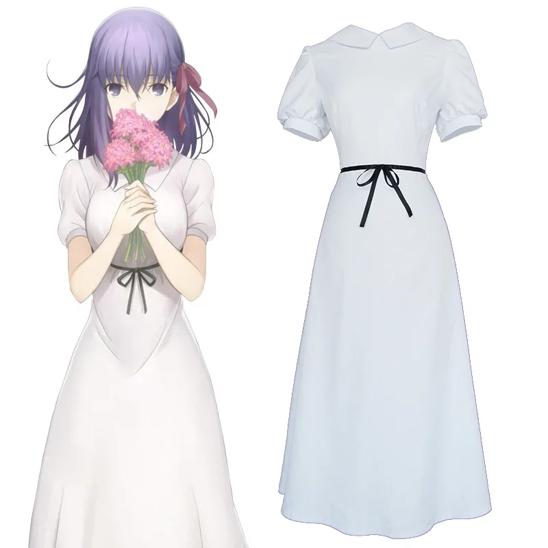Костюм Fate Stay Night Zero для косплея белое платье с принтом Рина Archer и марсакура тоhsaka