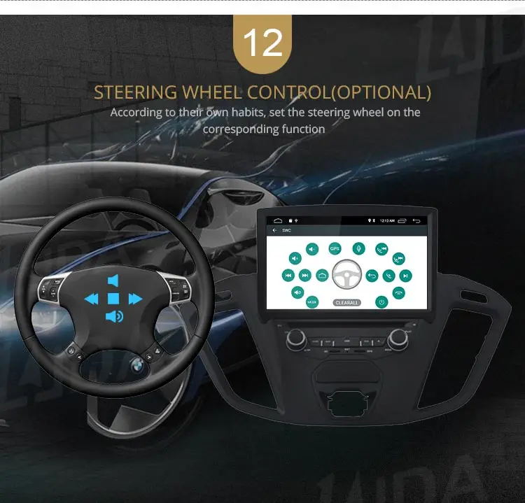 Clearance LJDA Android 9.1 Car DVD Player For FORD TOURNEO GPS Navigation 2 Din Car Radio Multimedia WIFI Stereo IPS Headunit Unit RDS 14