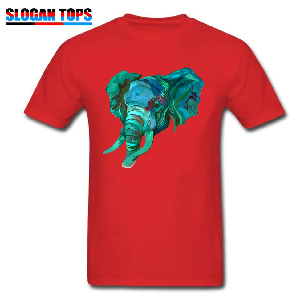  Young T-shirts Turquoise Elephant Head Funny T Shirt Cotton Fabric Crew Neck Short Sleeve Family Tops Shirts Autumn Turquoise Elephant Head red