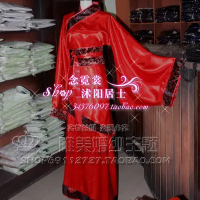 Новинка Hanfu женская одежда Черный Розовый Красный платок синие вышитые костюмы старинная одежда - Цвет: red color black edge