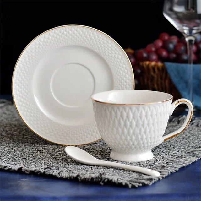 250ml High Grade Ceramic British Royal Ceramic Coffee Cup Plate
