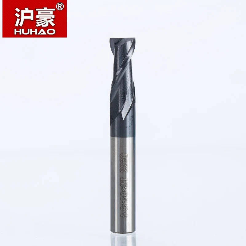 HUHAO 1PC 2 flutes Solid Carbide End Mill CNC Milling Cutter HRC45 R 1 2 3 4 5 6 8 10 14mm router bits for CNC milling machine