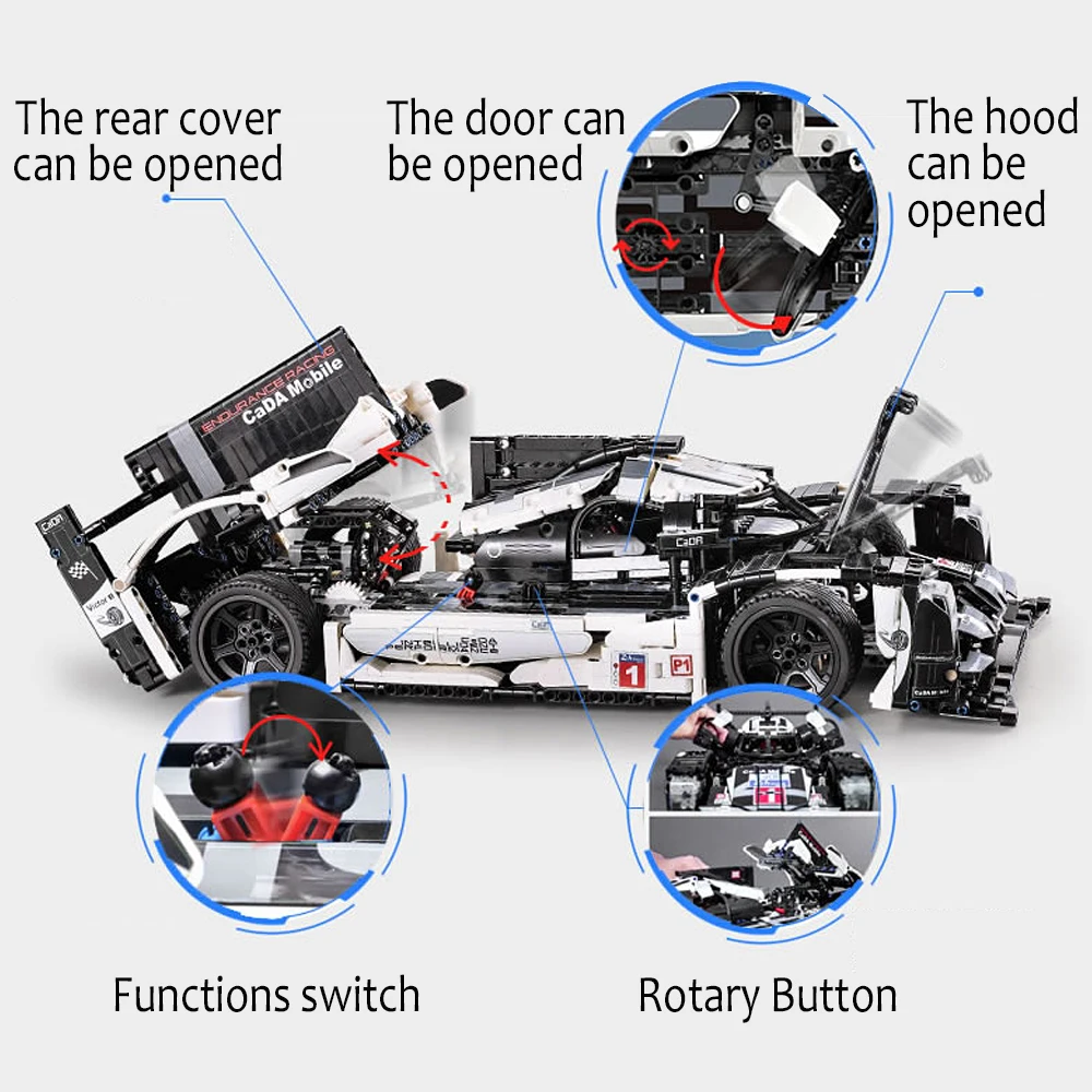 C61016 Technic Серии Гибридный гоночный автомобиль моторизованный Модель Строительные блоки классический автомобиль-Стайлинг MOC-5530 игрушки