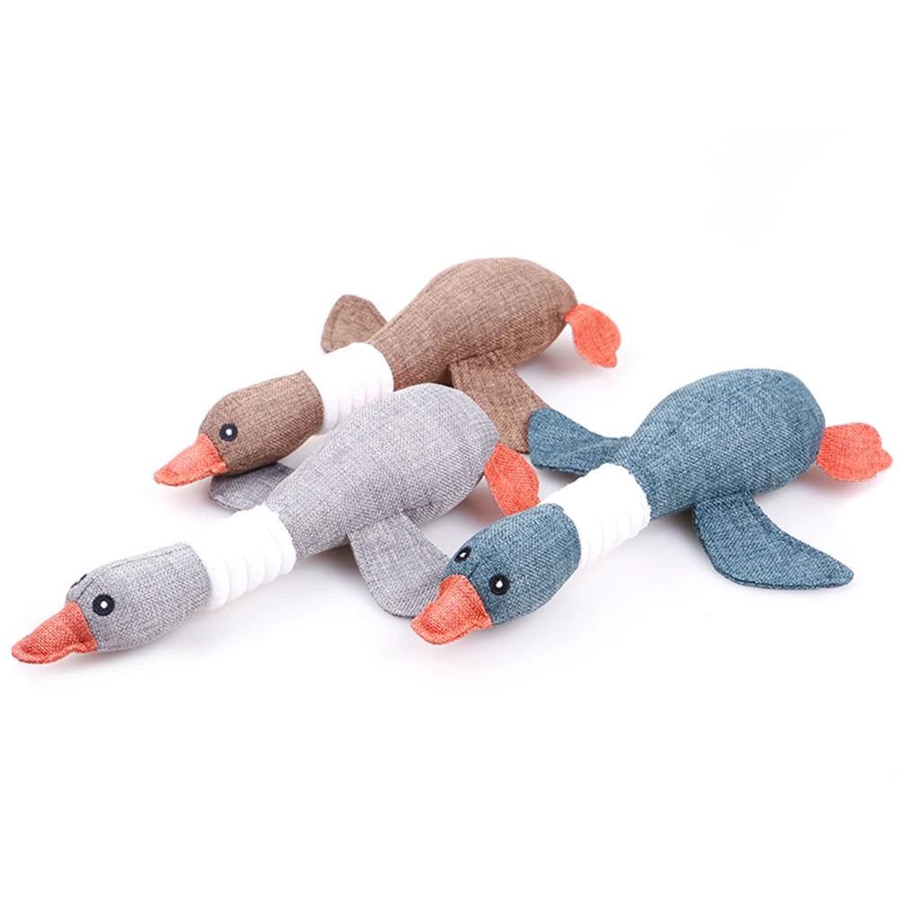 

Popular Pet Dog Cat Funny Wild Goose Durability Plush Dog Toys Squeak Chew Sound Toy Fit for All Pets Duck Pig Plush Toys