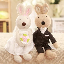 Игрушек! Супер милая плюшевая игрушка, пара, кролик Сукре, свадебное платье, кролик, мягкая игрушка для влюбленных, подарок на день рождения, Рождество, 1 пара