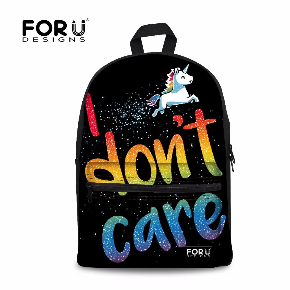 

FORUDESIGNS Unicorn Printing Backpack for Teenage Girls Boys,Cartoon Children Canvas Backpacks,Cute Kids Book Back Bag mochila