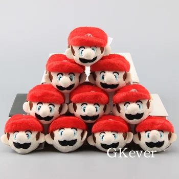 

Cute Mini 10 Pcs/Lot Super Mario 2 Colors Plush Pendant with Keychain Small Stuffed Dolls 10 cm
