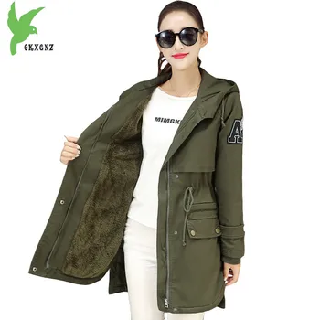 

New Women Winter Flocking Cotton Jacket Boutique Fashion Solid Color Imitation Lamb Hair Hooded Coat Plus Size Loose OKXGNZ A942