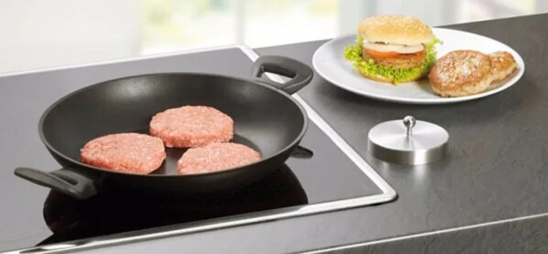 Stainless burger press