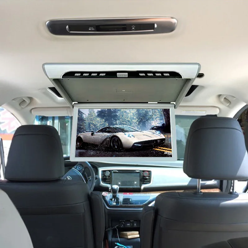 Семейный автомобильный 19 дюймовый HD 1080P видеомонитор для автомобиля с откидным